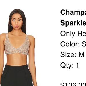 REVOLVE Sparkle Bra in Beige and Silver